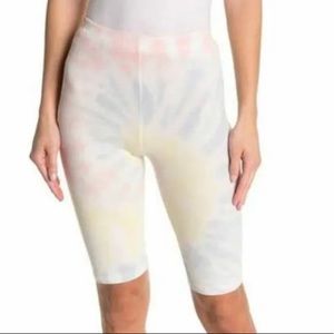 Elodie Women's Multicolor Tie Dye Rib Knit Long Bike Shorts‎ Size S NWT 5069